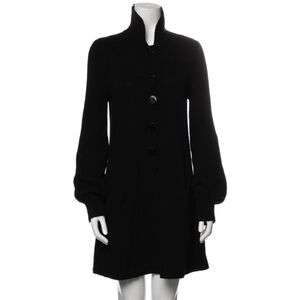 SEE BY CHLOE Black Knit Wool Button Down Dress